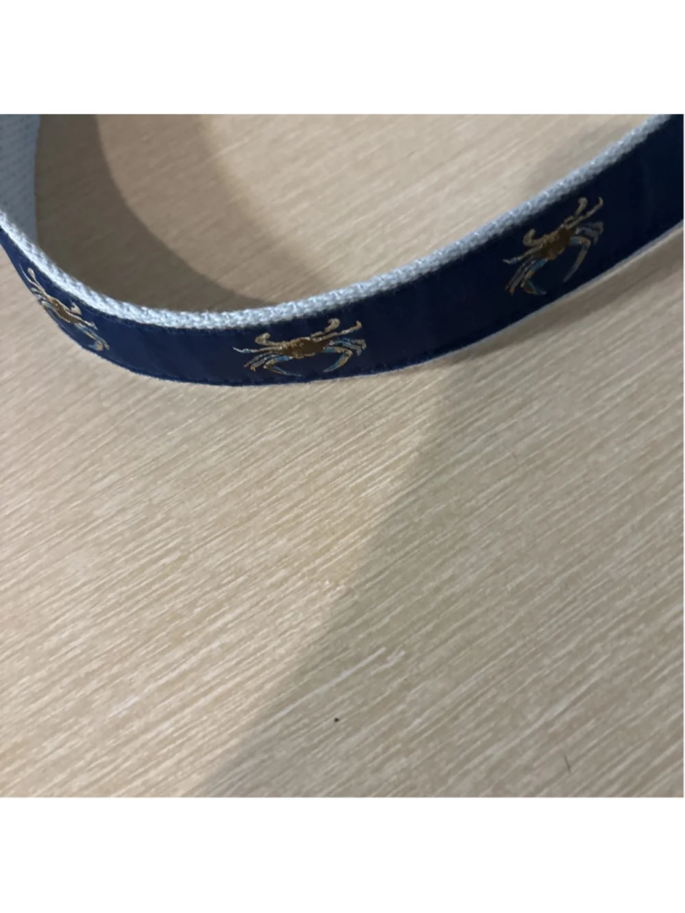 J. Bailey Blue Crab On Navy 24” Ribbon Belt 1183